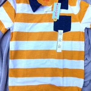 Cat & Jack Striped Polo- Boys L